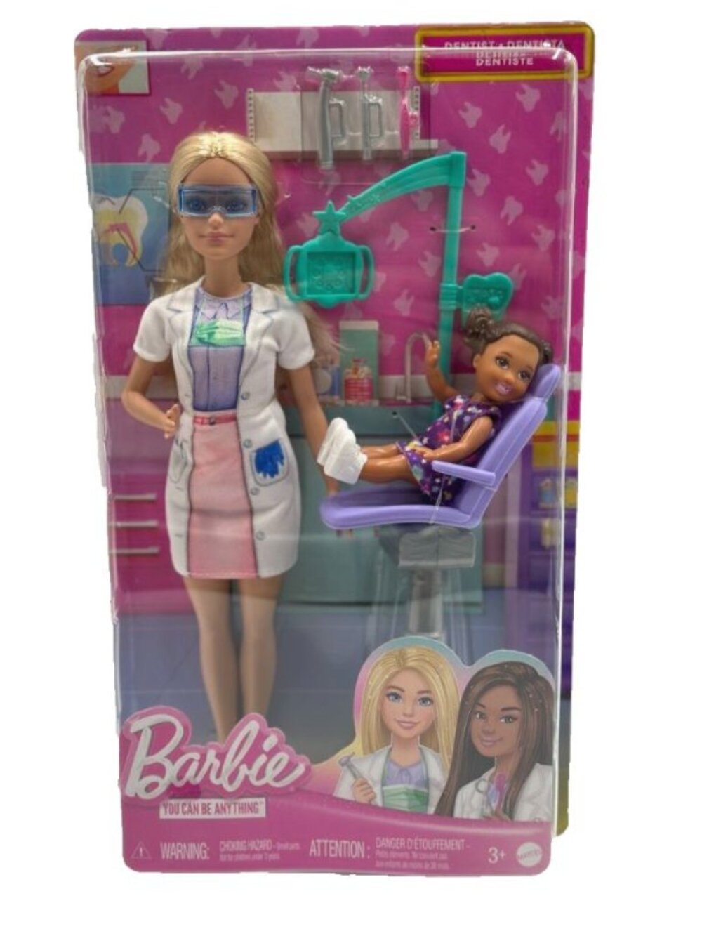 Barbie Dentist Doll & Patient Playset JCR74 You Can Be Anything Mattel NEW
